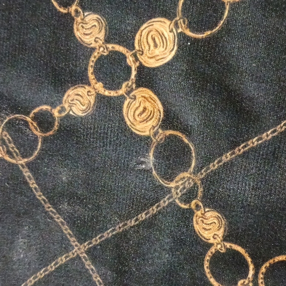 Zara Wide Flare Leg Black Gold Chain Design Med/Large Elastic waist 30inseam - Picture 6 of 6